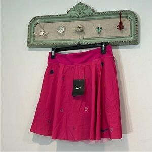 Nike Tennis gold Pink print short Skirt Athletic new with tags small